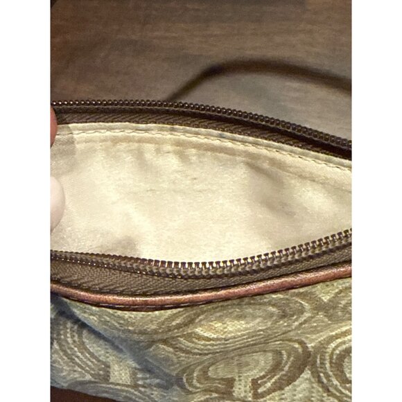 Coach Audrey Op Art Swirl Wallet Wristlet Brown Geometric Beige - Picture 5 of 6